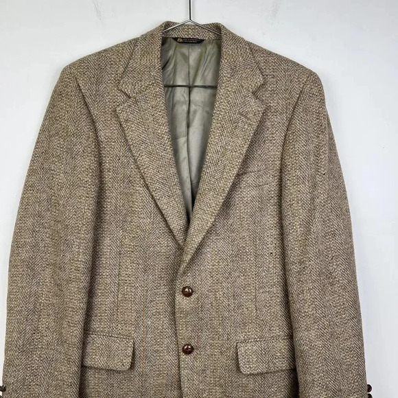 Classic Houndstooth Blazer Harris Tweed - Picture 3 of 7